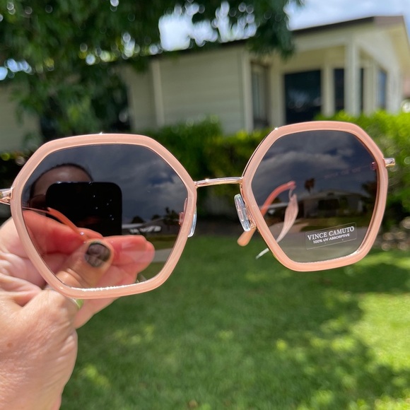 VINCE CAMUTO Metal Geometric Sunglasses In Rosegold 100% UV Protrction V… main image 7